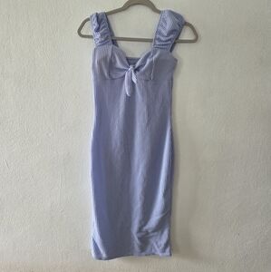 Blue Sleeveless Ribbed Dress